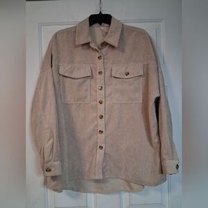 Live 4 Truth Classic Corduroy Versatile Button Down  Shirt Casual Khaki Medium
